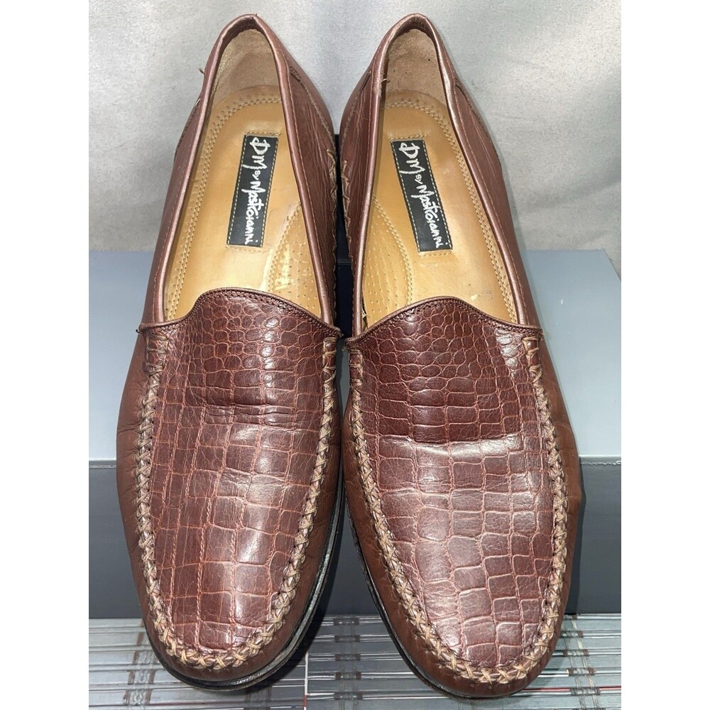 DM Mastroianni Italian Croc-Embossed Leather Loafers Men’s Size 12 FREE SHIPPING